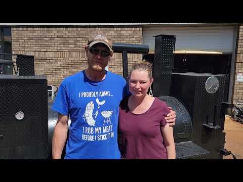 Alaska Bbq Pitmaster picking up Custom smoker grill trailer at BBQ Smoker Pros sale rentals service